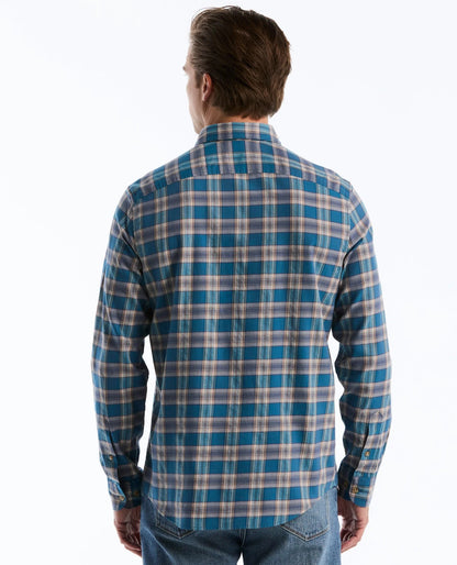 Original Penguin Twill Plaid Long Sleeve Check Shirt - Turkish Tile