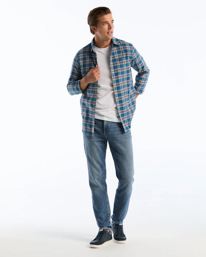 Original Penguin Twill Plaid Long Sleeve Check Shirt - Turkish Tile