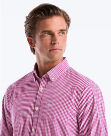 Original Penguin Long Sleeve Gingham Check Shirt - Magenta Haze