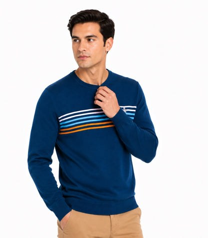 Original Penguin Stripe Jumper - Poseidon Blue