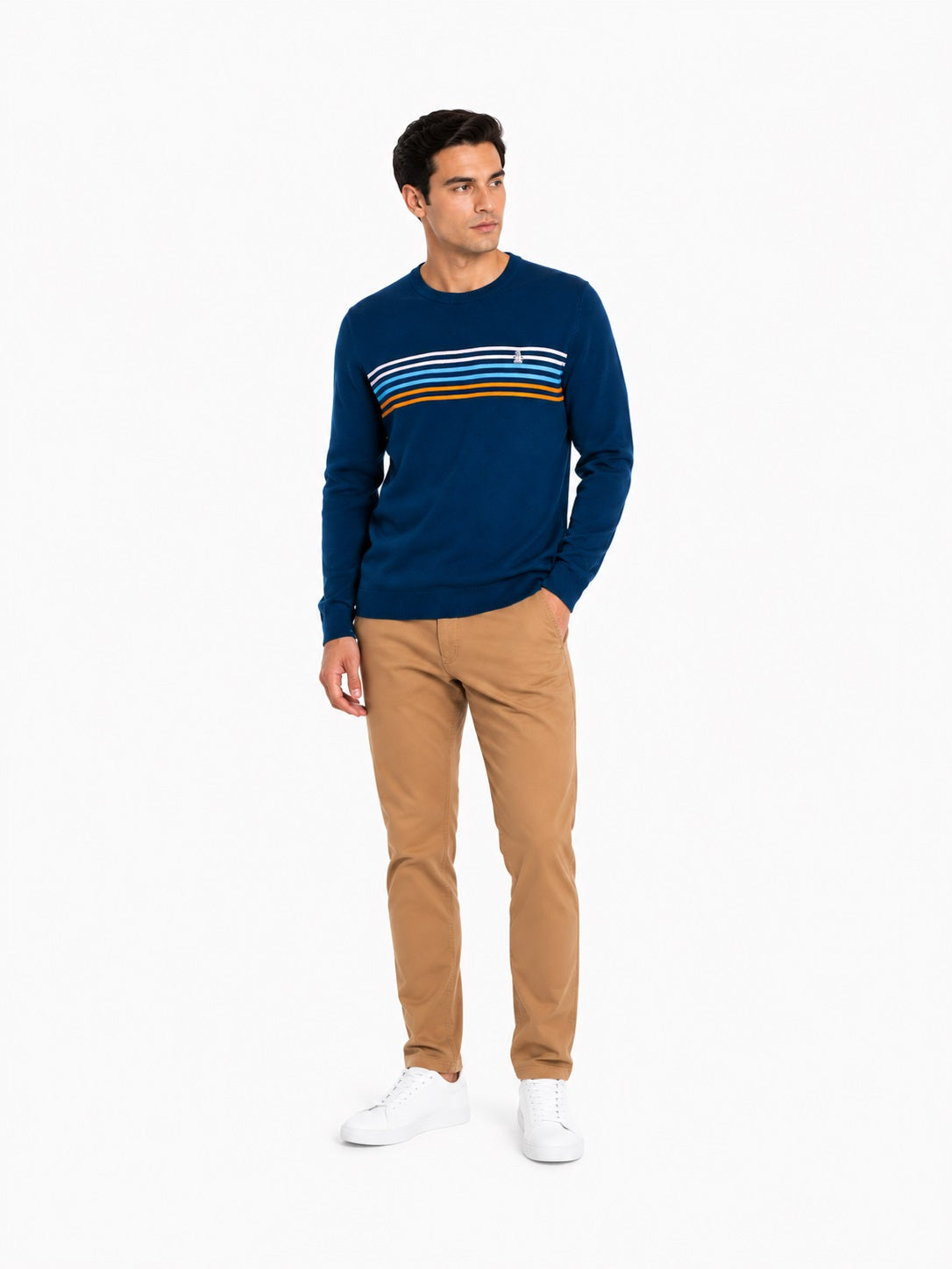 Original Penguin Stripe Jumper - Poseidon Blue