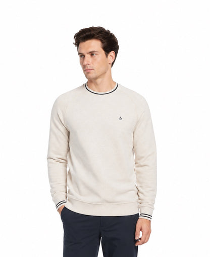 Original Penguin French Terry Crew Neck Sweatshirt - Birch Jasper Heather