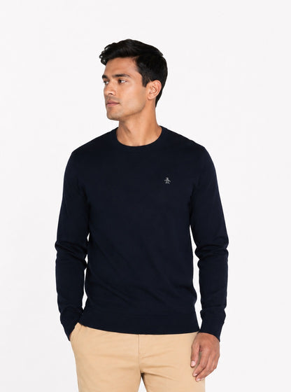 Original Penguin Lightweight Crew Neck Sweater - Dark Sapphire