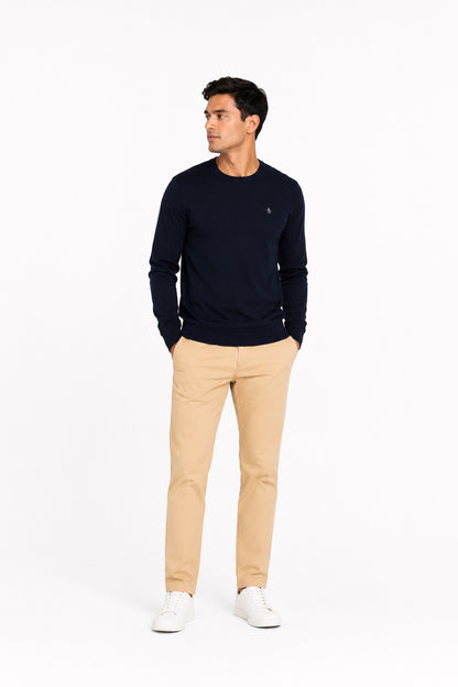 Original Penguin Lightweight Crew Neck Sweater - Dark Sapphire