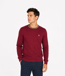 Original Penguin Knitted Crew Neck Sweater - Cabernet