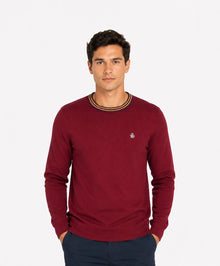 Original Penguin Knitted Crew Neck Sweater - Cabernet