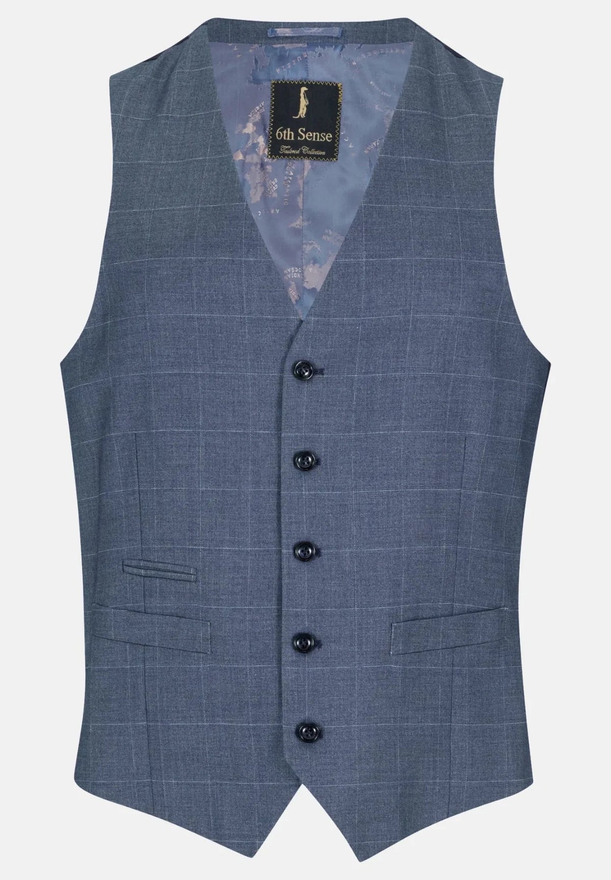 6th Sense 3 Piece Tapered Suit - Crystal Blue