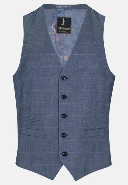 6th Sense 3 Piece Tapered Suit - Crystal Blue