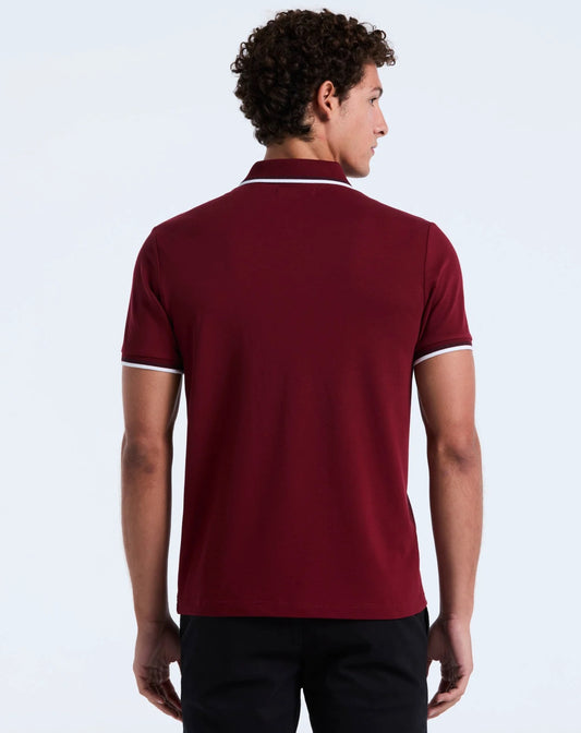 Original Penguin Sticker Pete Tipped Pique Polo Shirt - Cabernet