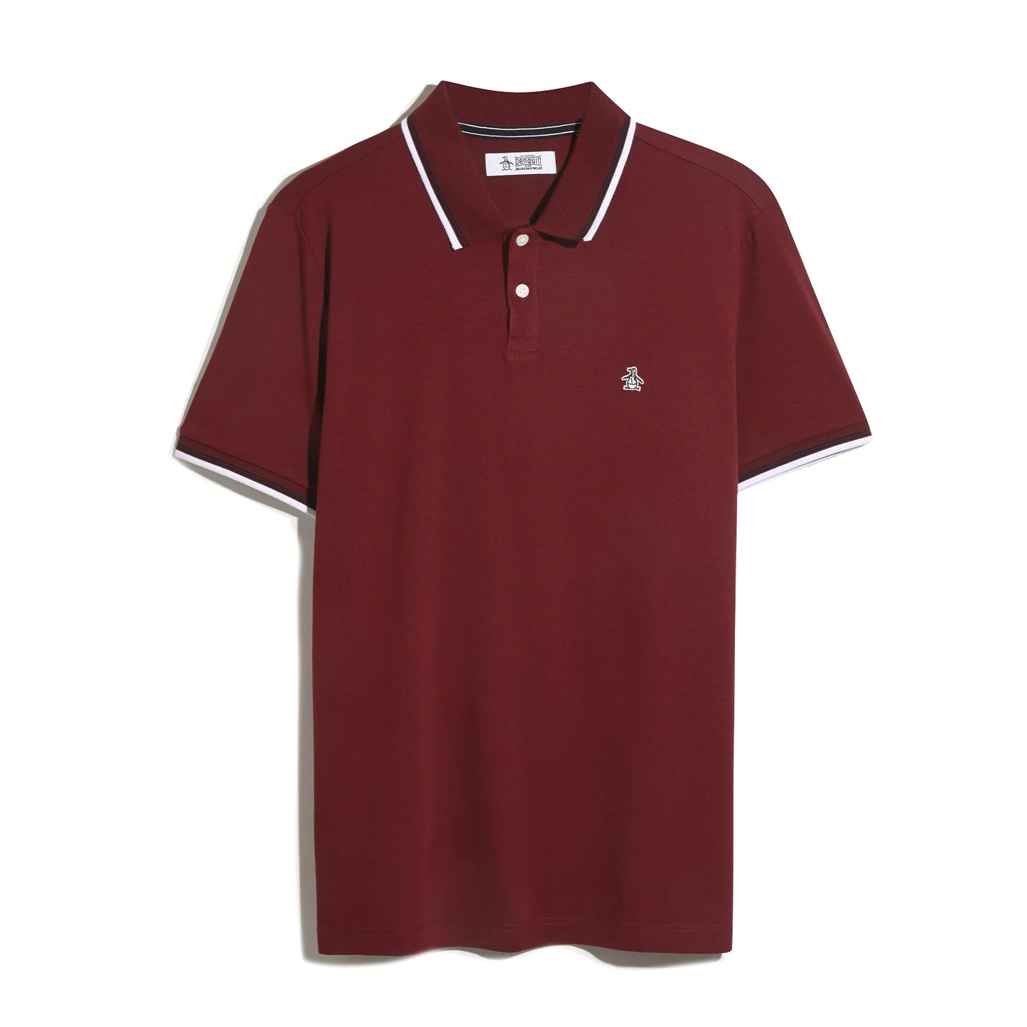 Original Penguin Sticker Pete Tipped Pique Polo Shirt - Cabernet