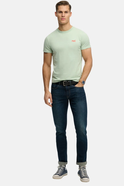 Superdry Cotton Essential Logo Embroidered T-Shirt - Cameo Green/Red