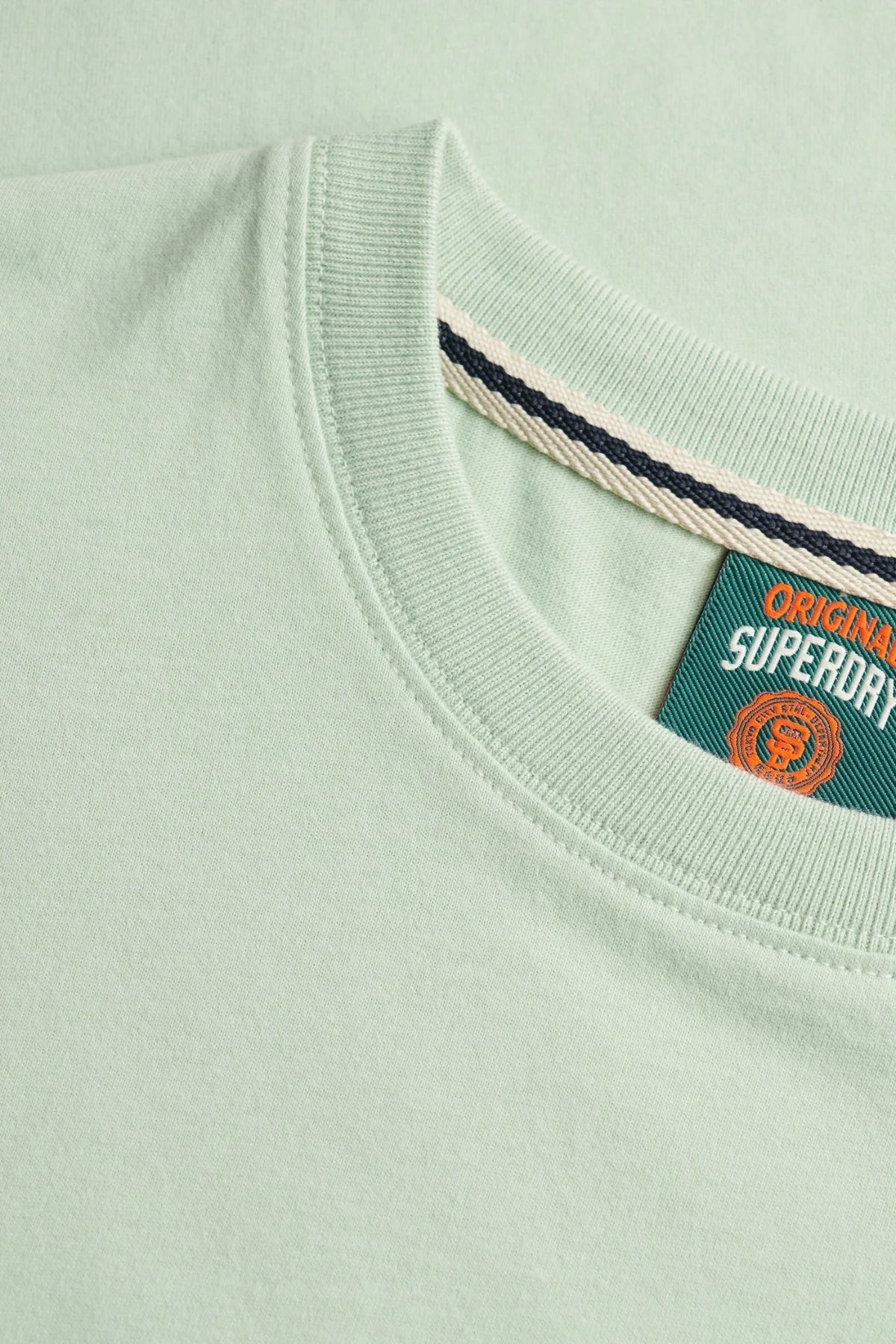 Superdry Cotton Essential Logo Embroidered T-Shirt - Cameo Green/Red