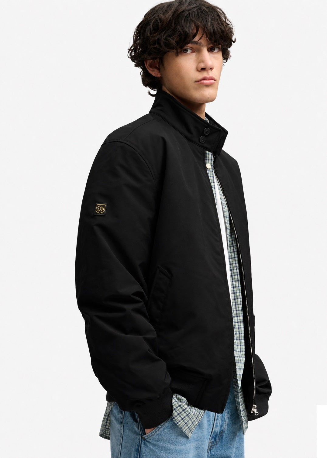 Superdry Campus Padded Harrington Jacket - Meteorite Black