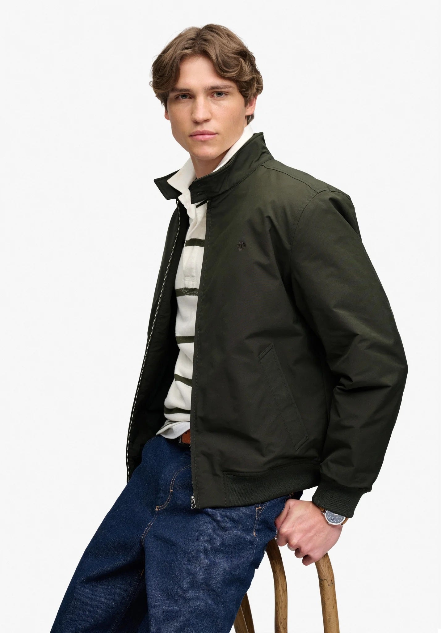Superdry Campus Padded Harrington Jacket - Surplus Goods Olive Green