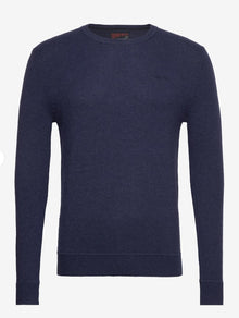 Superdry Essential Slim Fit Crew Jumper - Bright Blue Marl
