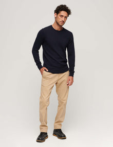 Superdry Essential Slim Fit Crew Jumper - Carbon Navy Marl