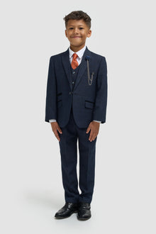 Boys Cavani Tailored Fit Cardi 3 Piece Suit - Navy