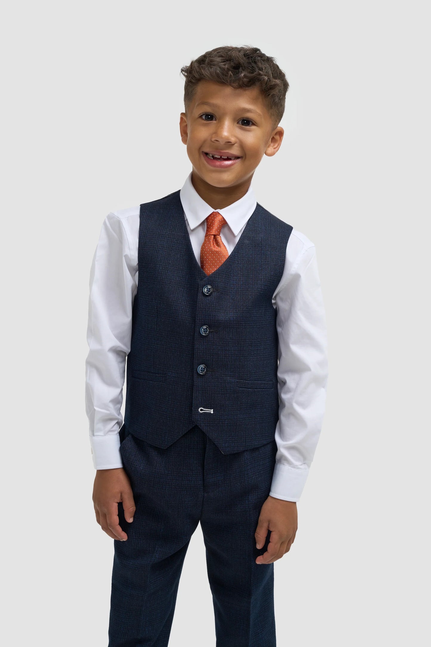 Boys Cavani Tailored Fit Cardi 3 Piece Suit - Navy