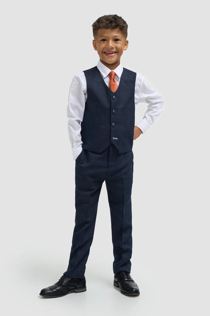 Boys Cavani Tailored Fit Cardi 3 Piece Suit - Navy