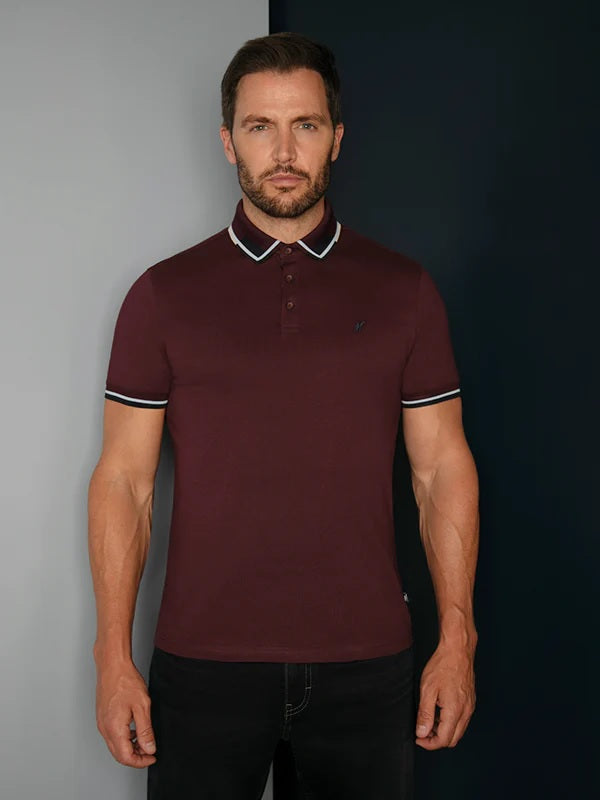 Mish Mash Carlo Regular Fit Jersey Polo Shirt - Wine