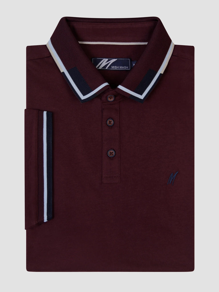 Mish Mash Carlo Regular Fit Jersey Polo Shirt - Wine