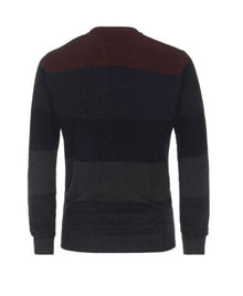Casa Moda Crew Neck Striped Pullover 105 - Navy