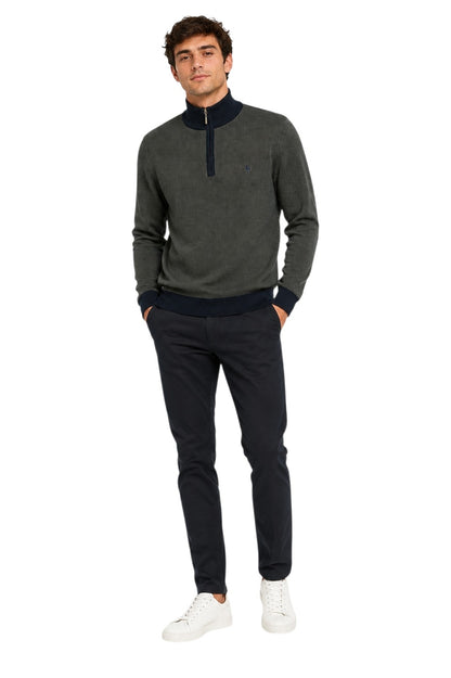 Tom Penn Half Zip Sweater - Olive