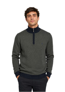 Tom Penn Half Zip Sweater - Olive