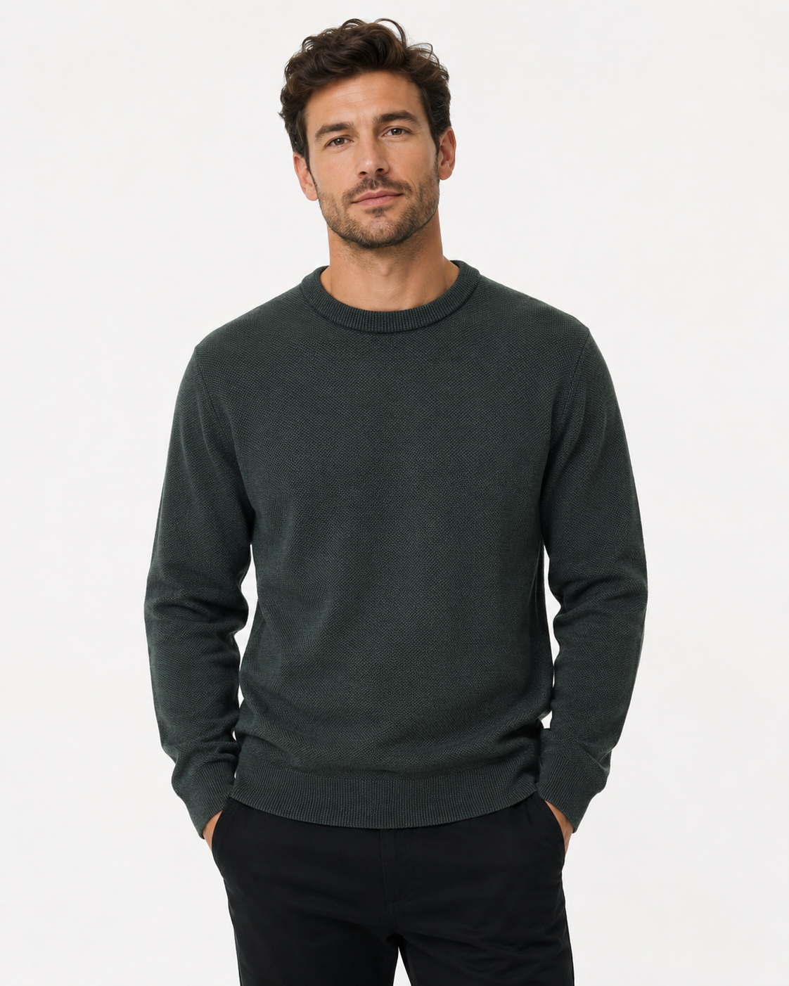 White Label Hunter Crew Neck Sweater - Green