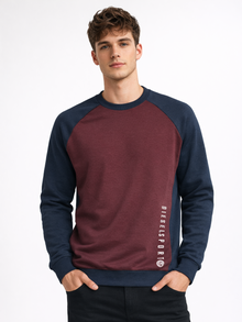 Diesel Sport Dory Crew Neck Sweatshirt - Dark Navy/Burgundy