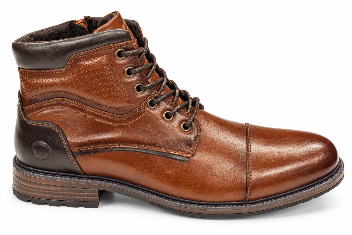 Pope Maraetai Lace Up Casual Boots - Cognac