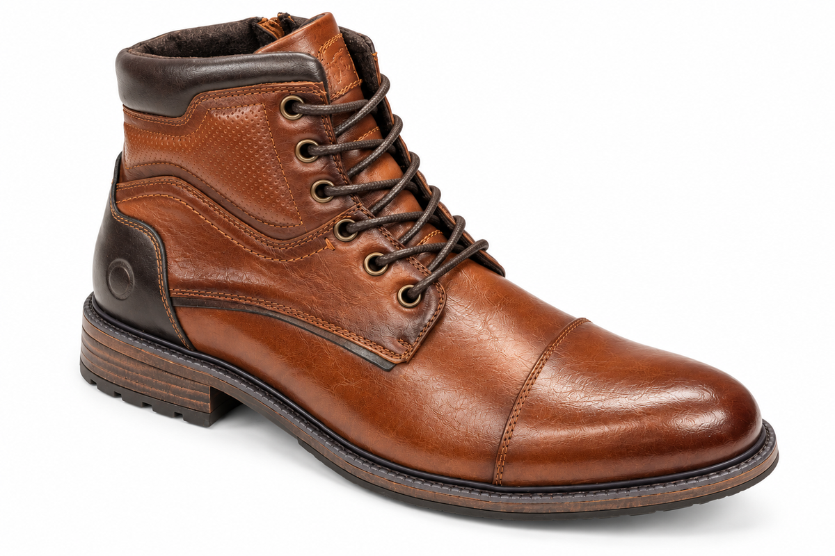 Pope Maraetai Lace Up Casual Boots - Cognac