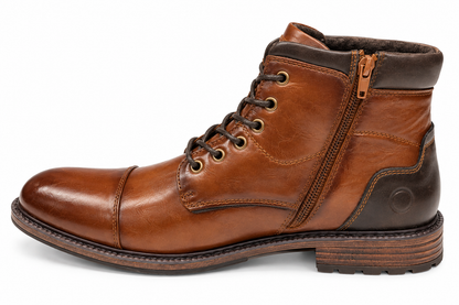 Pope Maraetai Lace Up Casual Boots - Cognac