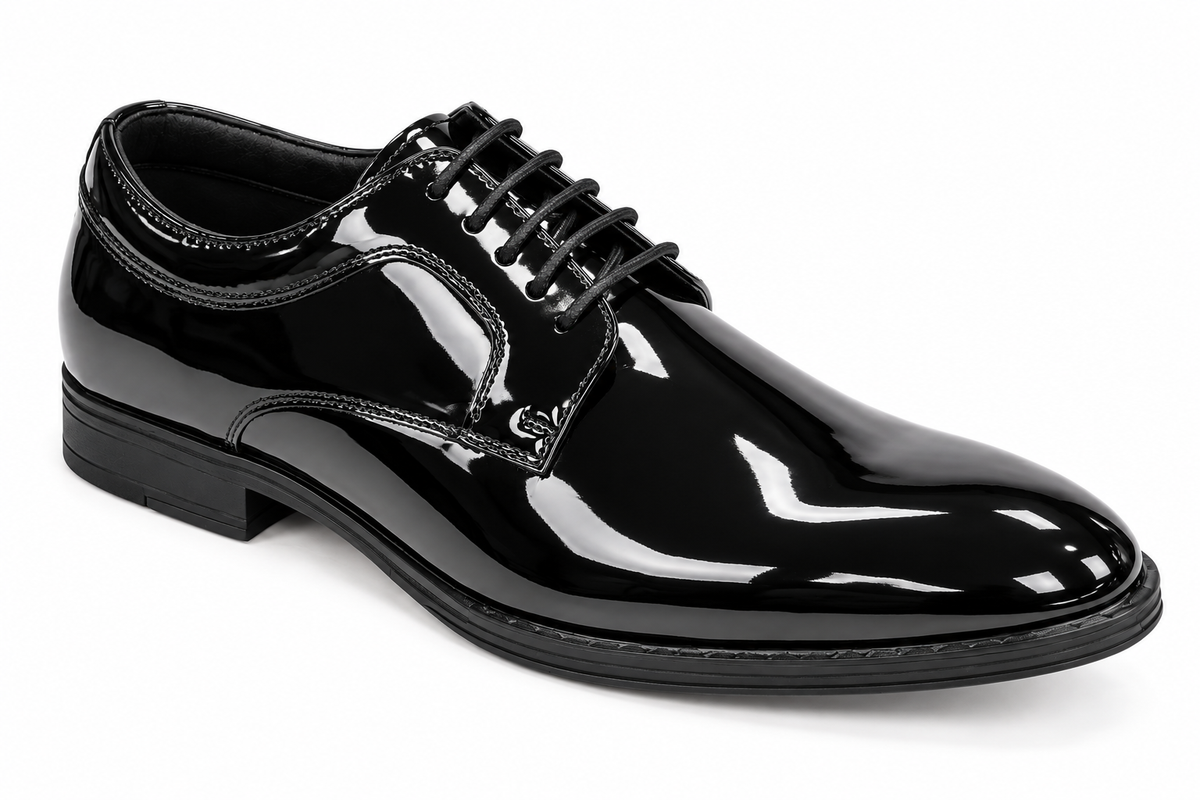 Pope Mens Silverdale Patent Dress Shoe - Coal Patent