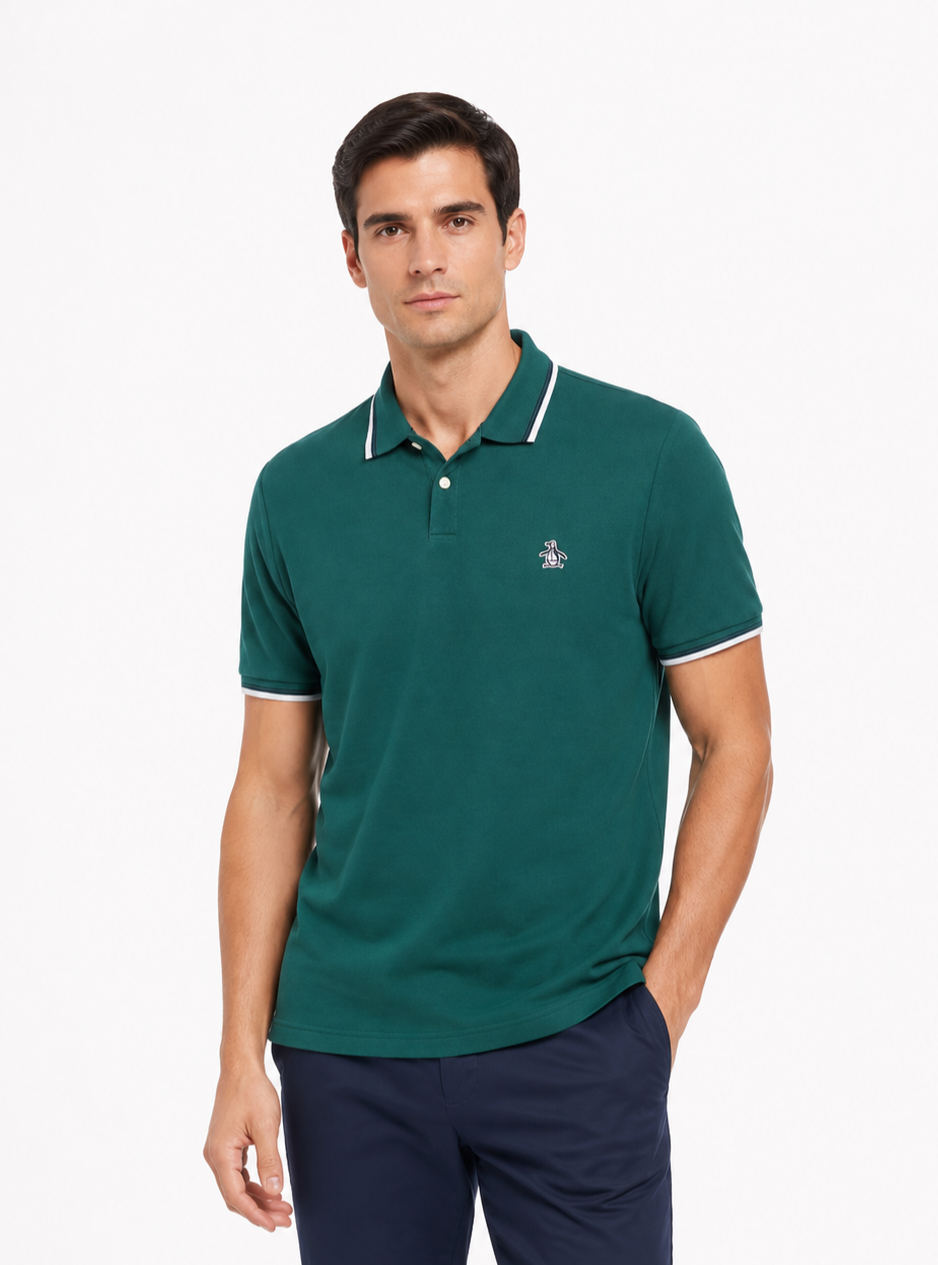 Original Penguin Tipped Sticker Pete Polo Shirt - June Bug