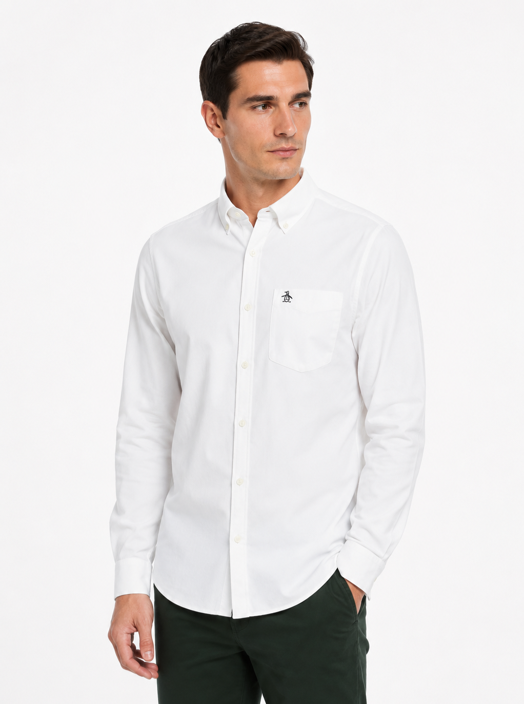 Original Penguin Ecovero Oxford Stretch Shirt - Bright White