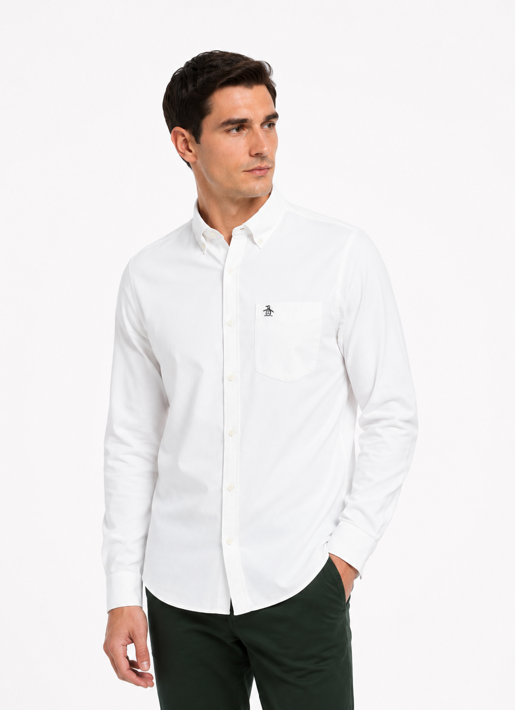 Original Penguin Ecovero Oxford Stretch Shirt - Bright White