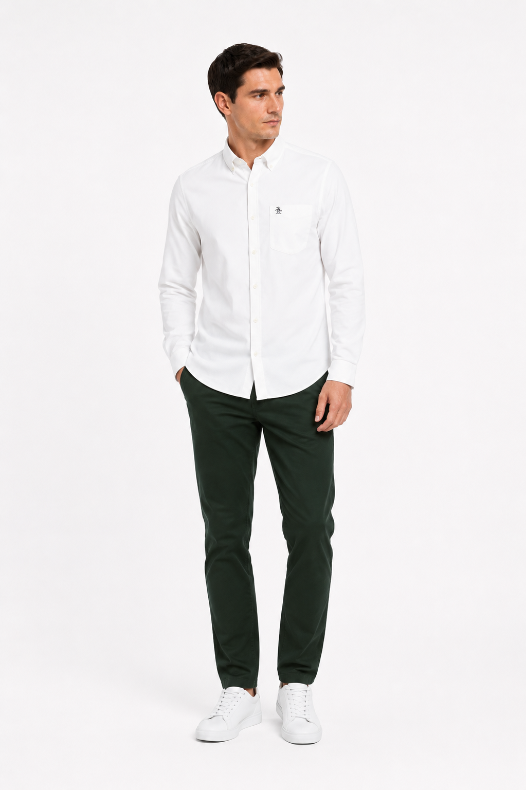 Original Penguin Ecovero Oxford Stretch Shirt - Bright White