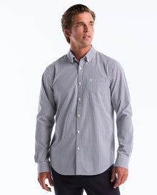 Original Penguin Long Sleeve Gingham Check Shirt - Sargasso Sea