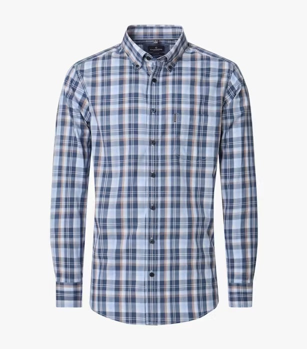 Casa Moda Casual Fit Checked Long Sleeve Shirt 100 - Blue