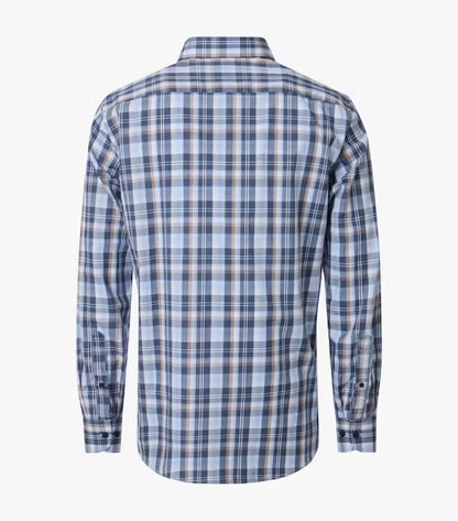 Casa Moda Casual Fit Checked Long Sleeve Shirt 100 - Blue