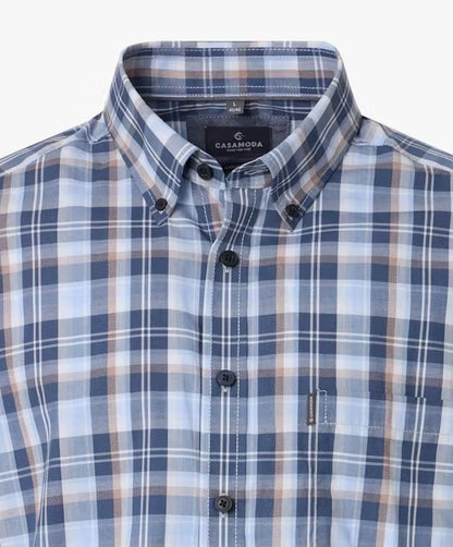 Casa Moda Casual Fit Checked Long Sleeve Shirt 100 - Blue