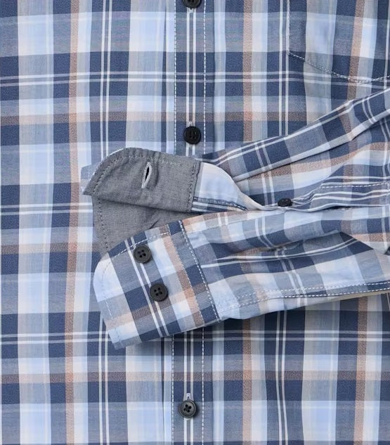 Casa Moda Casual Fit Checked Long Sleeve Shirt 100 - Blue