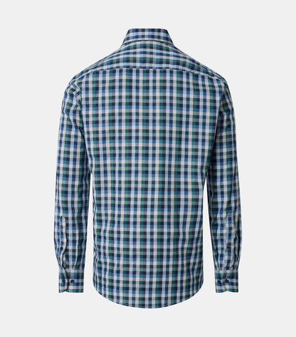 Casa Moda Long Sleeve Casual Check Shirt - Blue/Green