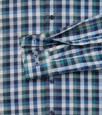 Casa Moda Long Sleeve Casual Check Shirt - Blue/Green