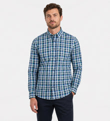 Casa Moda Long Sleeve Casual Check Shirt - Blue/Green