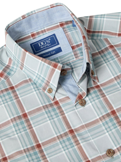 Daniel Grahame Long Sleeve Casual Check Shirt - Blue/Rust