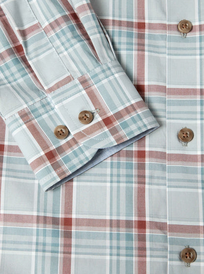 Daniel Grahame Long Sleeve Casual Check Shirt - Blue/Rust