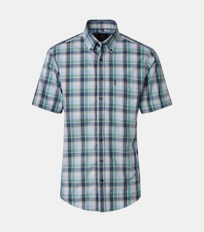 Casa Moda Checked Short Sleeve Casual Shirt 300 - Green