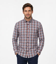 Casa Moda Casual Fit Long Sleeve Check Shirt - Red